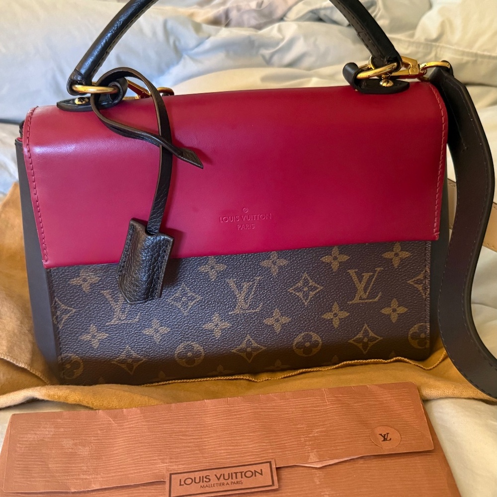 Louis Vuitton Cluny BB Monogram with Red Leather